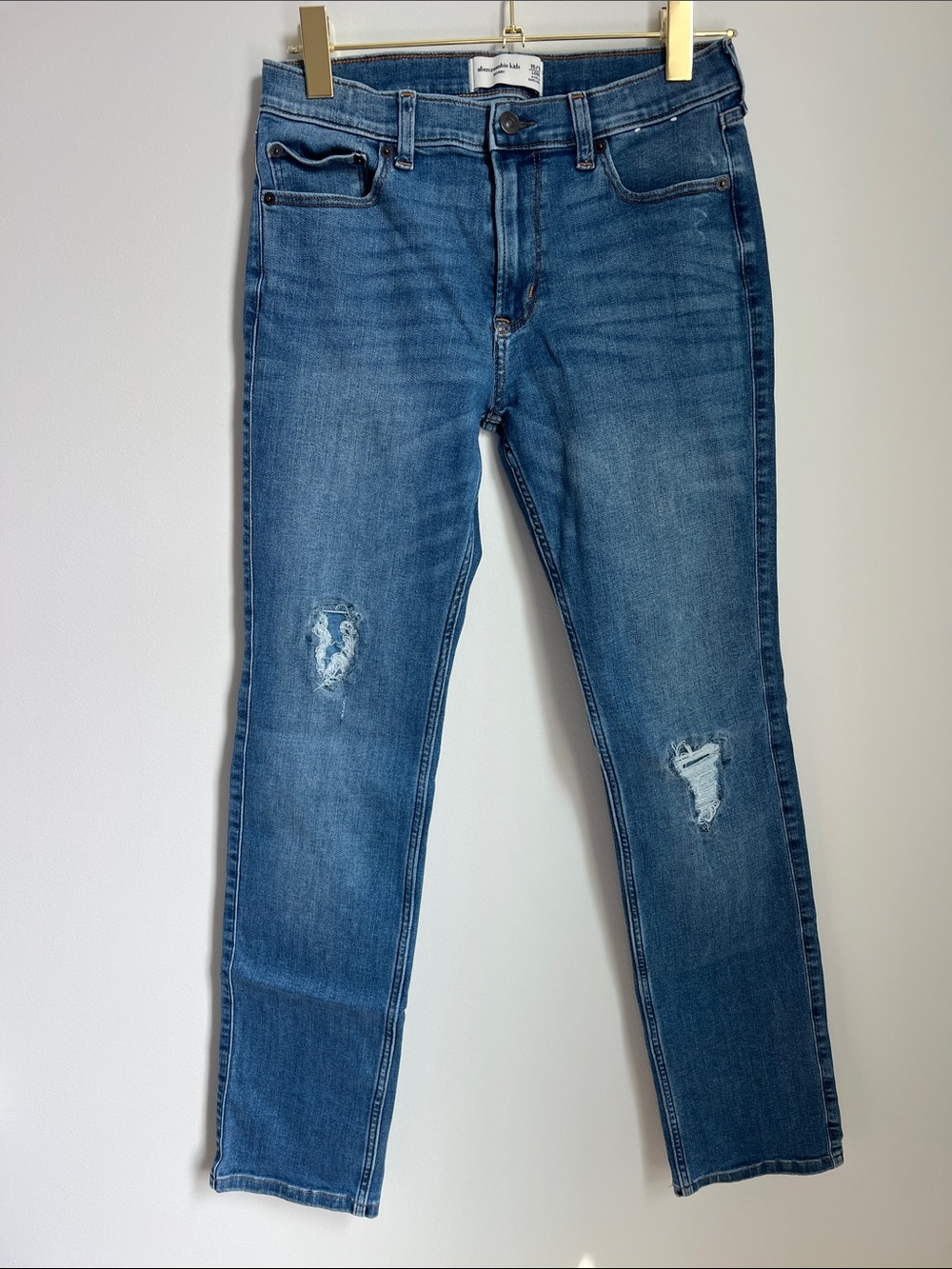 abercrombie kids | Skinny Distressed Blue Wash Denim Jeans Size 15/16 Long